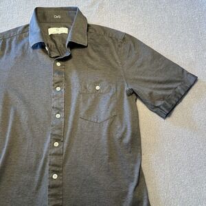 Knot Standard Button Down Shirt‎ Medium Men's Charcoal Long Sleeve Cotton